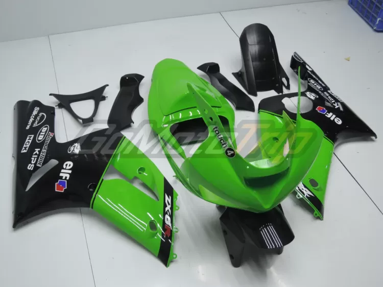 2003 2004 Kawasaki Ninja Zx 6r Black Green Fairing 3