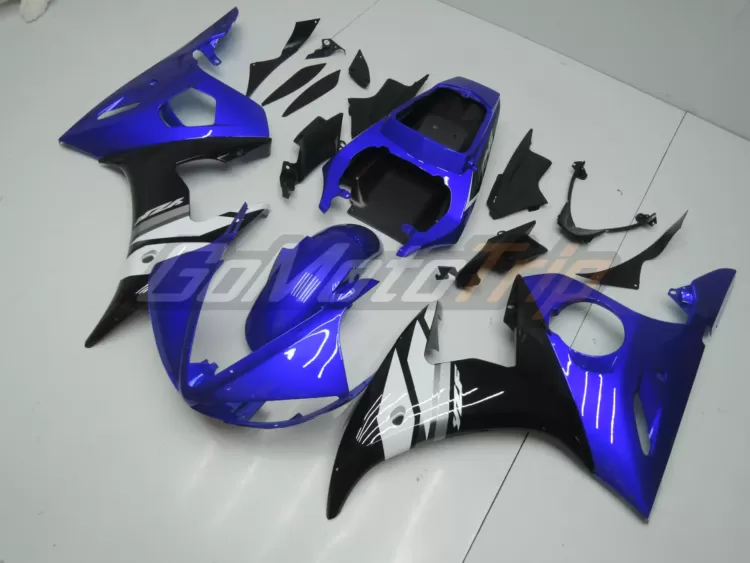 2003 2005 Yamaha Yzf R6 Black Blue Fairing 2