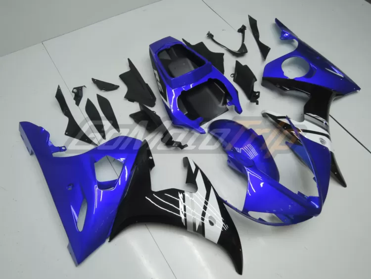 2003 2005 Yamaha Yzf R6 Black Blue Fairing 3