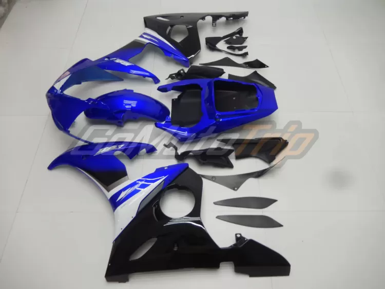 2003 2005 Yamaha Yzf R6 Black Blue Fairing2 4