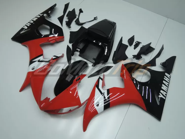 2003 2005 Yamaha Yzf R6 Black Red Fairing 2