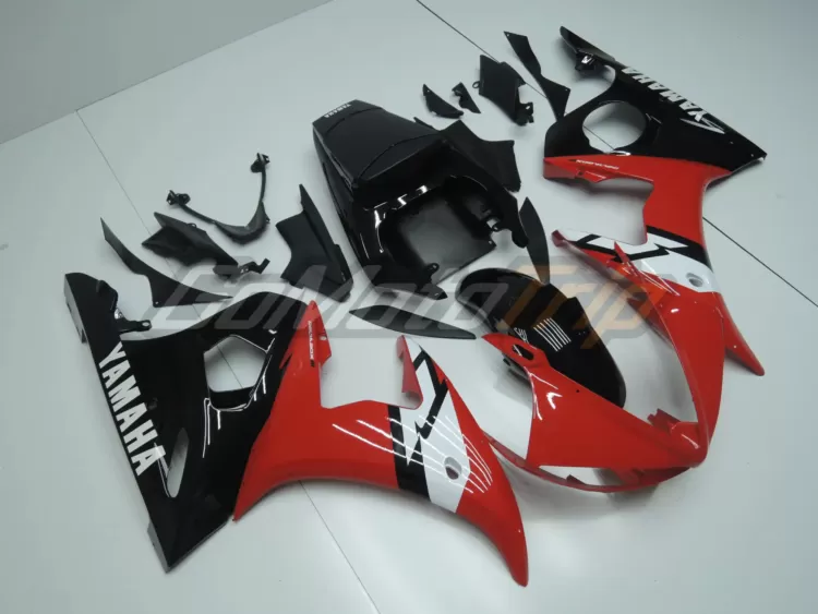 2003 2005 Yamaha Yzf R6 Black Red Fairing 3