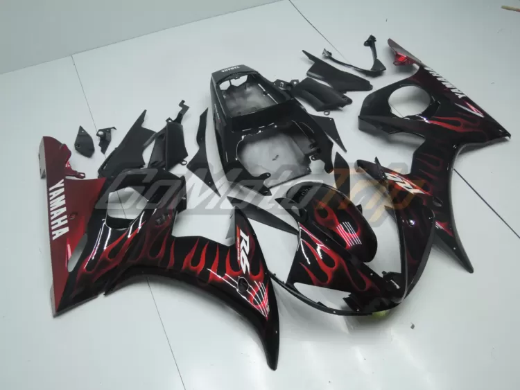 2003 2005 Yamaha Yzf R6 Red Flame Fairing 3