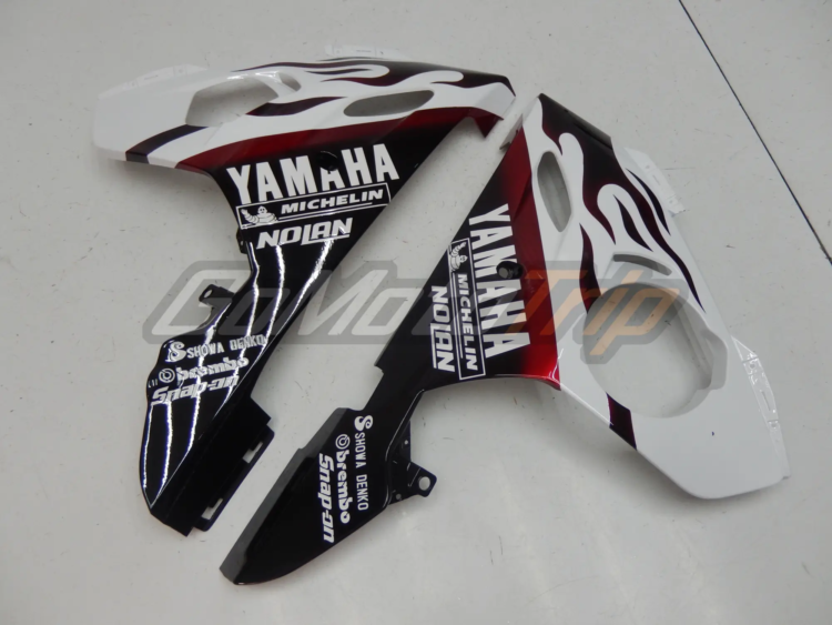 2003 2005 Yamaha Yzf R6 White Red Flame Fairing 11