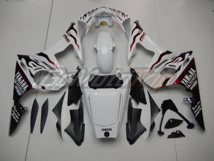 2003 2005 Yamaha Yzf R6 White Red Flame Fairing 17