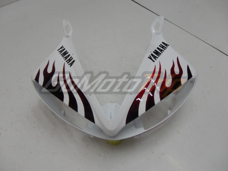 2003 2005 Yamaha Yzf R6 White Red Flame Fairing 4