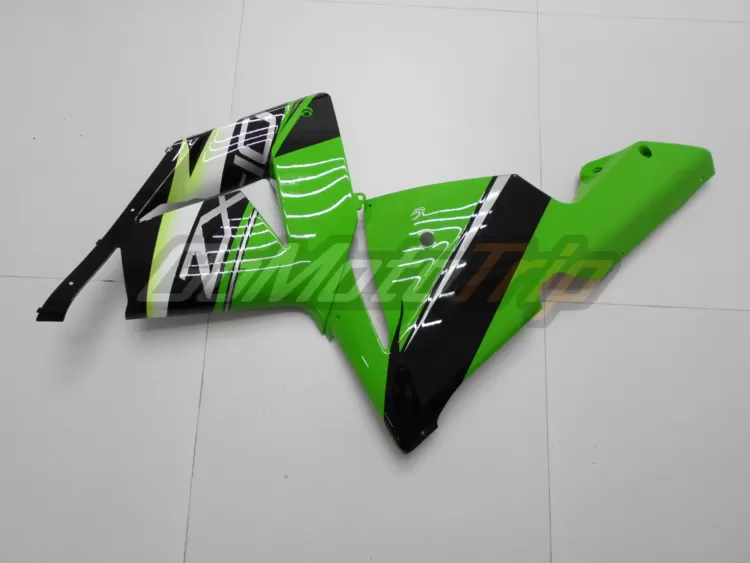 2004 2005 Kawasaki Ninja Zx 10r Black Green Fairing3 11