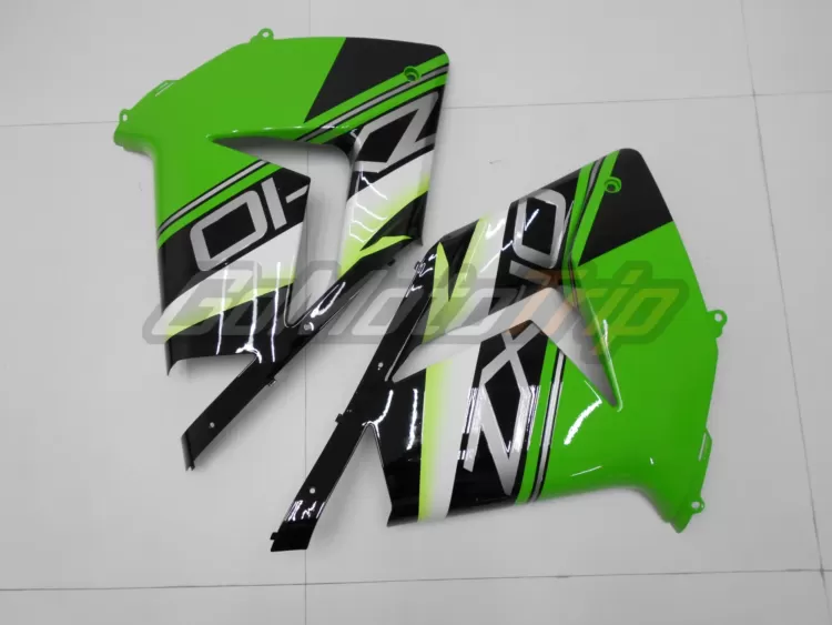 2004 2005 Kawasaki Ninja Zx 10r Black Green Fairing3 13