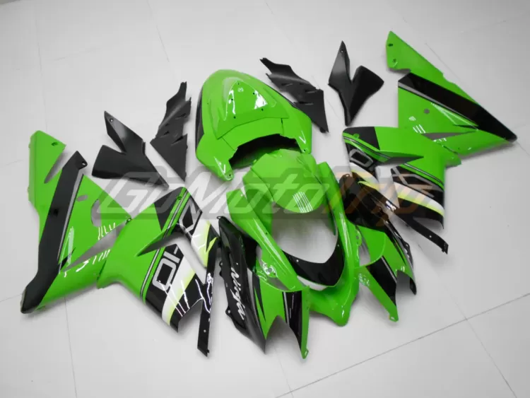 2004 2005 Kawasaki Ninja Zx 10r Black Green Fairing3 3