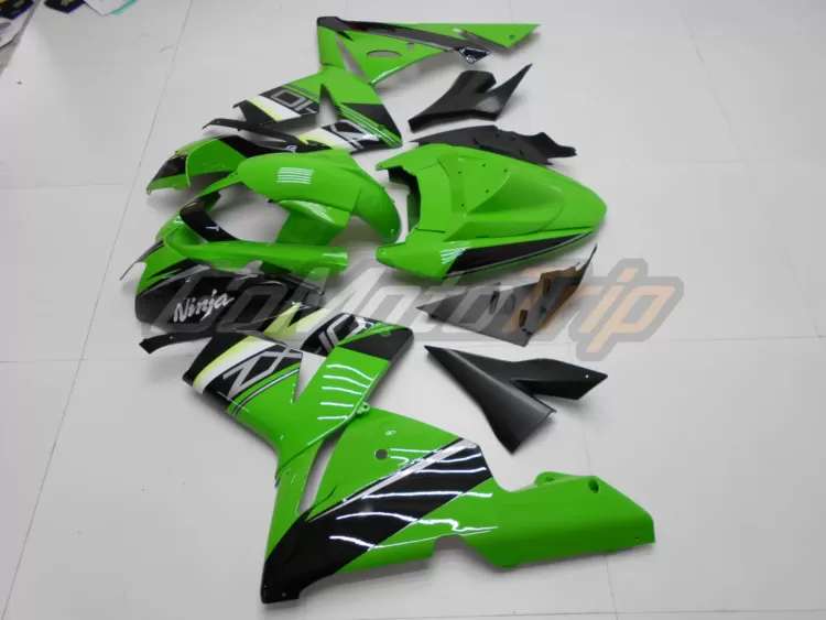 2004 2005 Kawasaki Ninja Zx 10r Black Green Fairing3 4