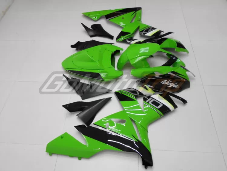 2004 2005 Kawasaki Ninja Zx 10r Black Green Fairing3 5