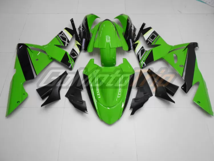 2004 2005 Kawasaki Ninja Zx 10r Black Green Fairing3 6