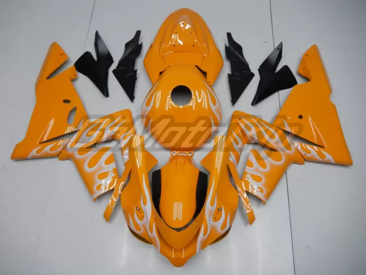 2004 2005 Kawasaki Ninja Zx 10r White Flame Fairing 1