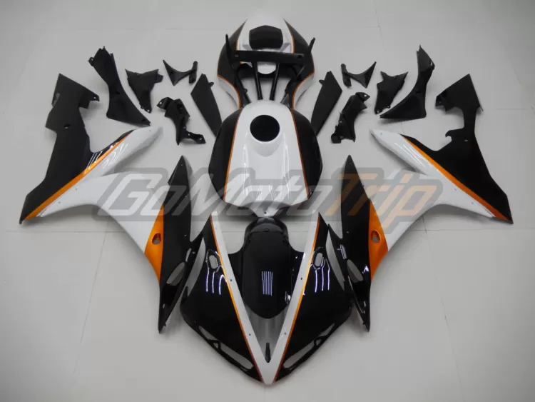 2004 2006 Yamaha Yzf R1 Black White Fairing 1