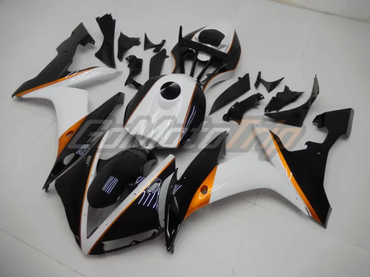 2004 2006 Yamaha Yzf R1 Black White Fairing 2