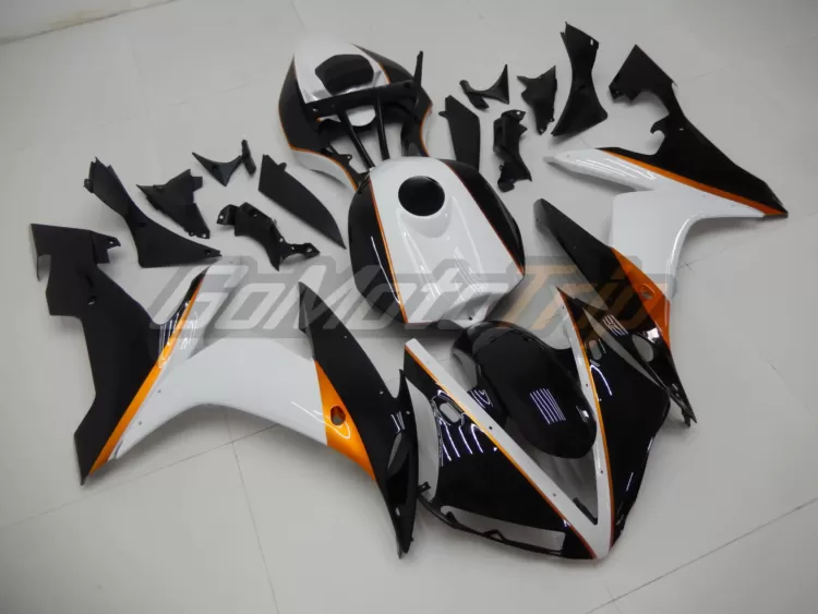 2004 2006 Yamaha Yzf R1 Black White Fairing 3