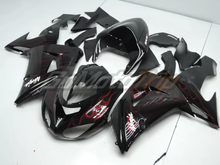 2006 2007 Kawasaki Ninja Zx 10r Red Flame Fairing 2