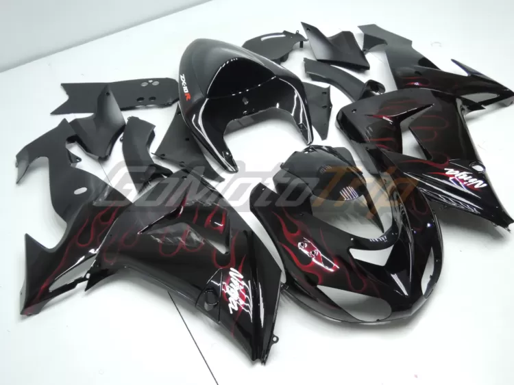 2006 2007 Kawasaki Ninja Zx 10r Red Flame Fairing 3