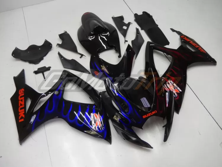 2006 2007 Suzuki K6 Blue Red Flame Fairing 3