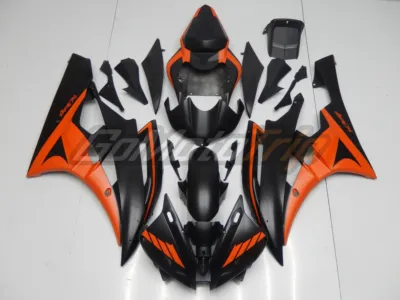 2006 2007 Yamaha Yzf R6 Black Orange Fairing 1