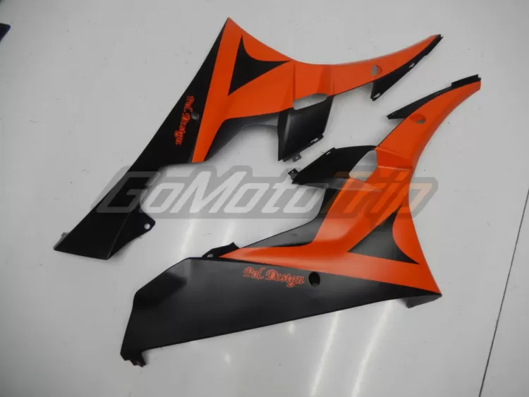 2006 2007 Yamaha Yzf R6 Black Orange Fairing 11