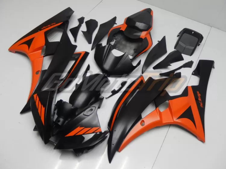 2006 2007 Yamaha Yzf R6 Black Orange Fairing 2