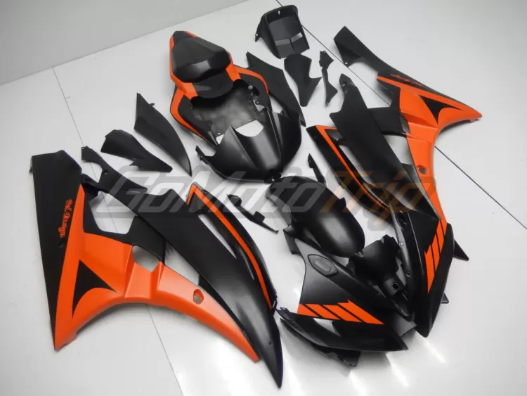 2006 2007 Yamaha Yzf R6 Black Orange Fairing 3