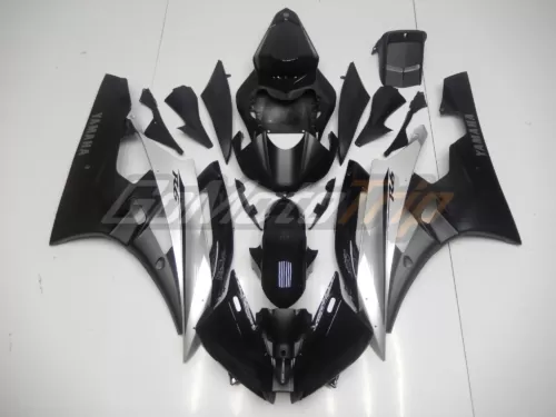 2006 2007 Yamaha Yzf R6 Black Silver Fairing 1