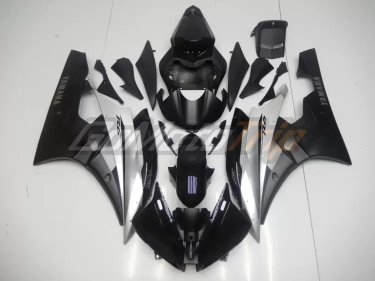 2006 2007 Yamaha Yzf R6 Black Silver Fairing 1