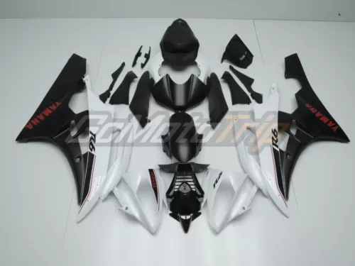 2006 2007 Yamaha Yzf R6 Black White Fairing 1