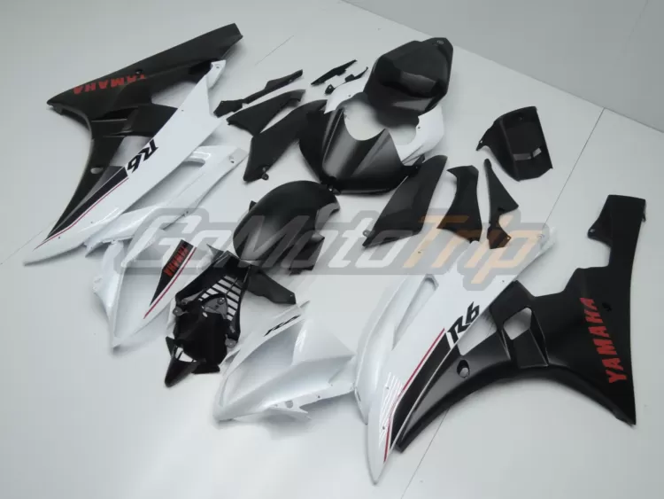 2006 2007 Yamaha Yzf R6 Black White Fairing 2