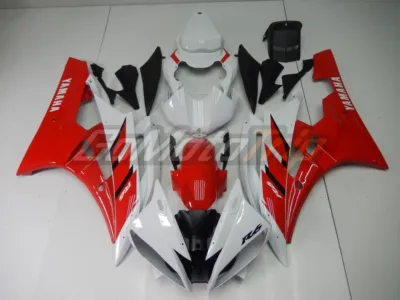 2006 2007 Yamaha Yzf R6 Red White Fairing 1