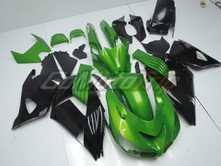 2006 2011 Kawasaki Ninja Zx 14r Black Green Fairing2 3