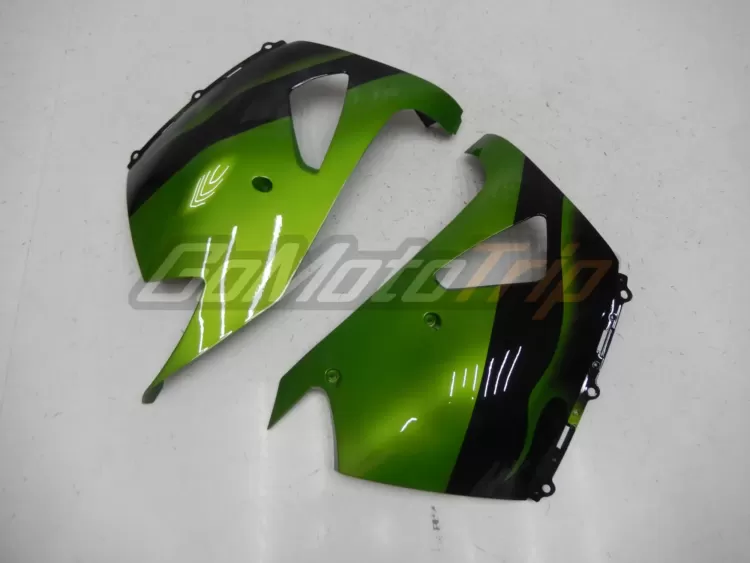 2006 2011 Kawasaki Ninja Zx 14r Black Green Flame Fairing 12