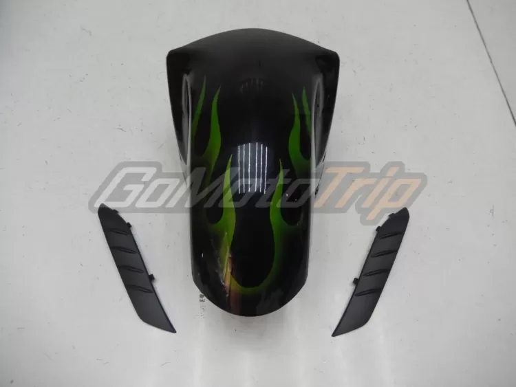 2006 2011 Kawasaki Ninja Zx 14r Black Green Flame Fairing 6