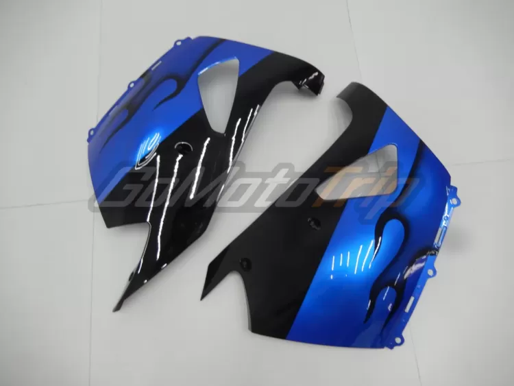 2006 2011 Kawasaki Ninja Zx 14r Blue Black Flame Fairing 16