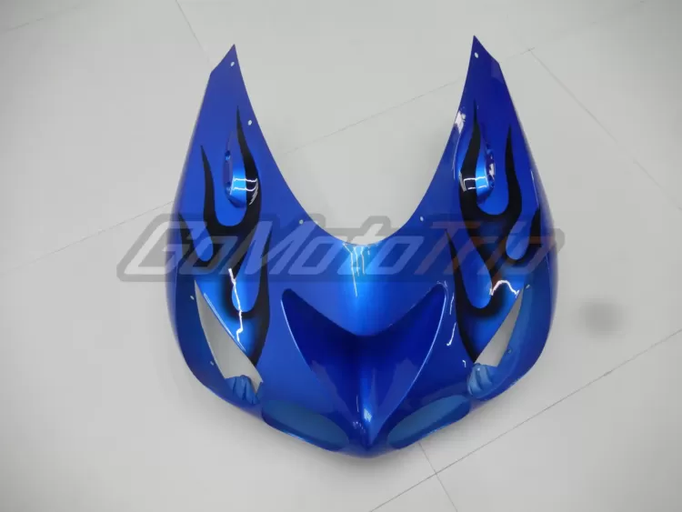 2006 2011 Kawasaki Ninja Zx 14r Blue Black Flame Fairing 7