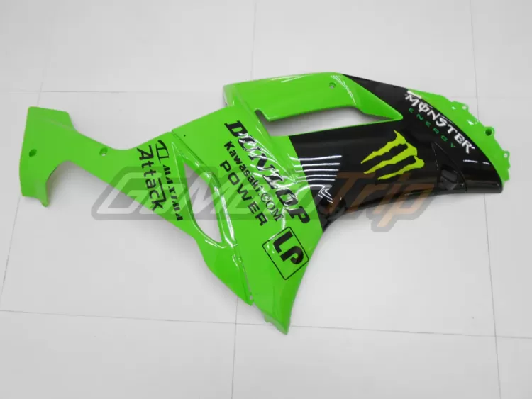 2007 2008 Kawasaki Ninja Zx 6r Black Green Fairing 11