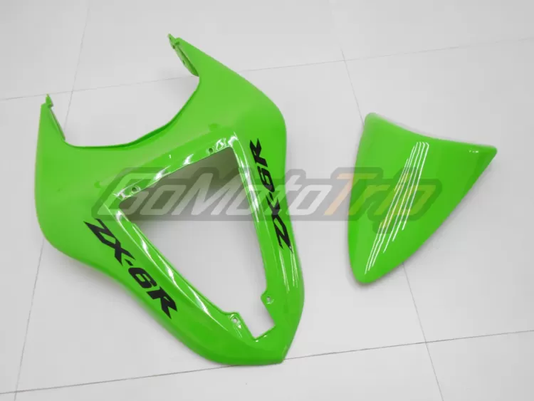 2007 2008 Kawasaki Ninja Zx 6r Black Green Fairing 16