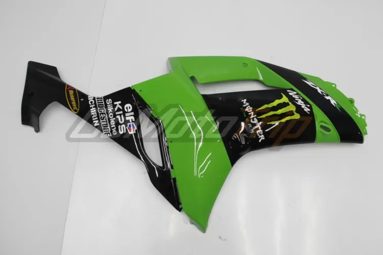 2007 2008 Kawasaki Ninja Zx 6r Black Green Fairing2 9