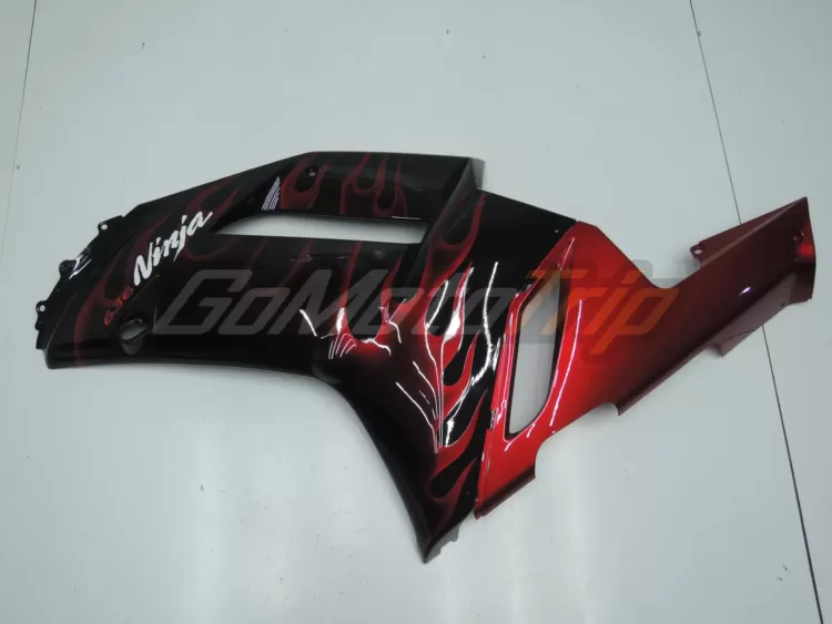 2007 2008 Kawasaki Ninja Zx 6r Red Flame Fairing 7