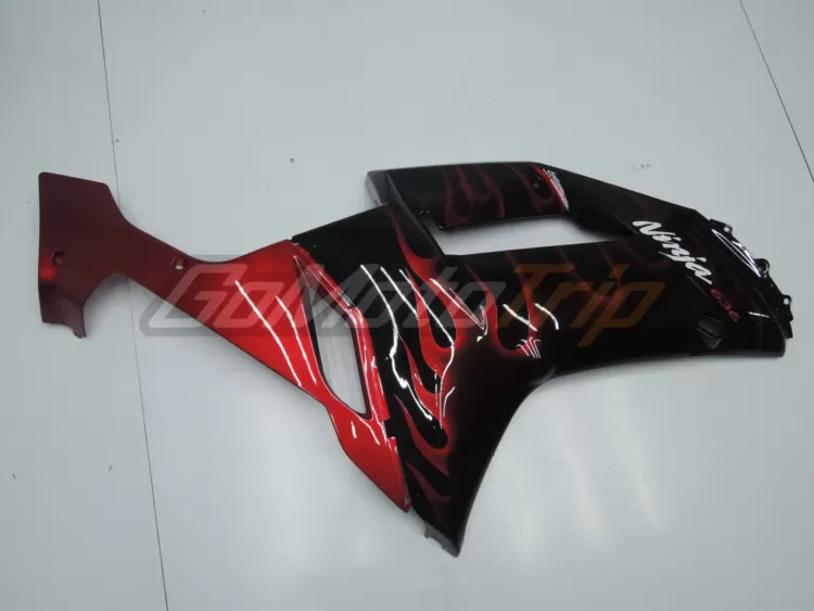 2007 2008 Kawasaki Ninja Zx 6r Red Flame Fairing 8