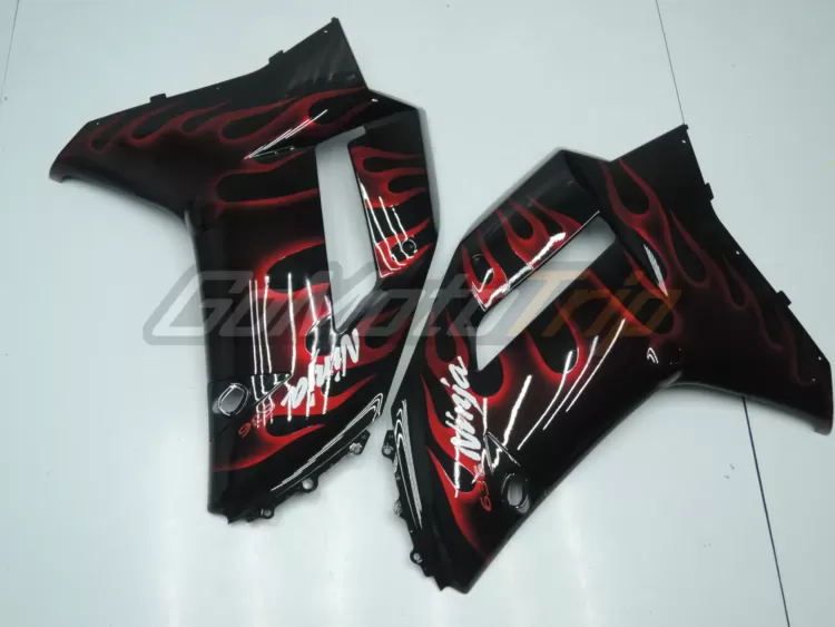 2007 2008 Kawasaki Ninja Zx 6r Red Flame Fairing 9