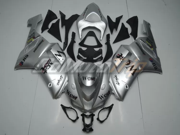 2007 2008 Kawasaki Ninja Zx 6r Silver West Fairing 1