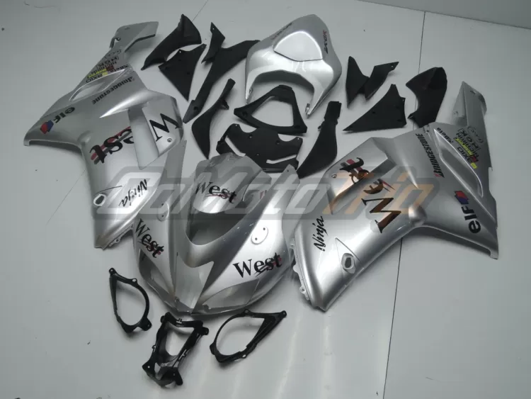 2007 2008 Kawasaki Ninja Zx 6r Silver West Fairing 2