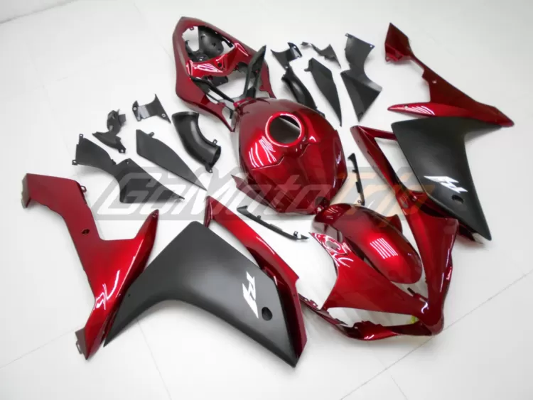 2007 2008 Yamaha Yzf R1 Black Red Fairing 3