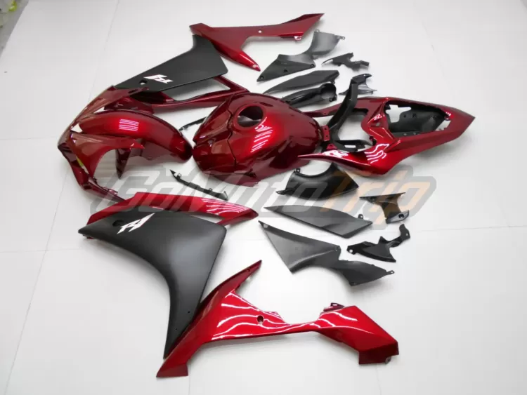 2007 2008 Yamaha Yzf R1 Black Red Fairing 4