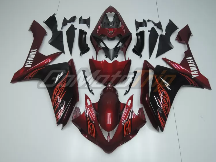 2007 2008 Yamaha Yzf R1 Black Red Fairing2 1