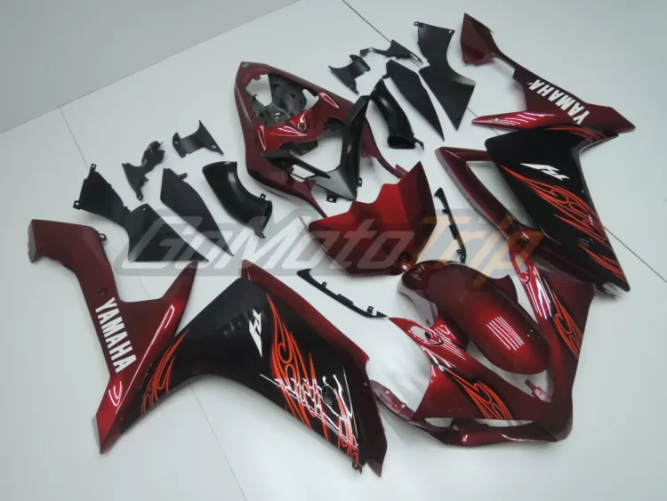 2007 2008 Yamaha Yzf R1 Black Red Fairing2 3