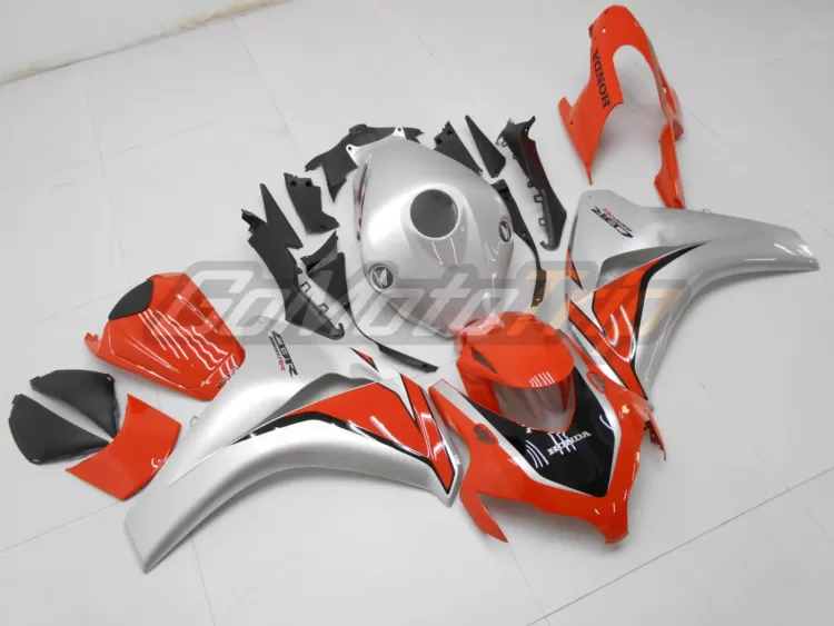 2008 2011 Honda Cbr1000rr Orange Silver Fairing 3